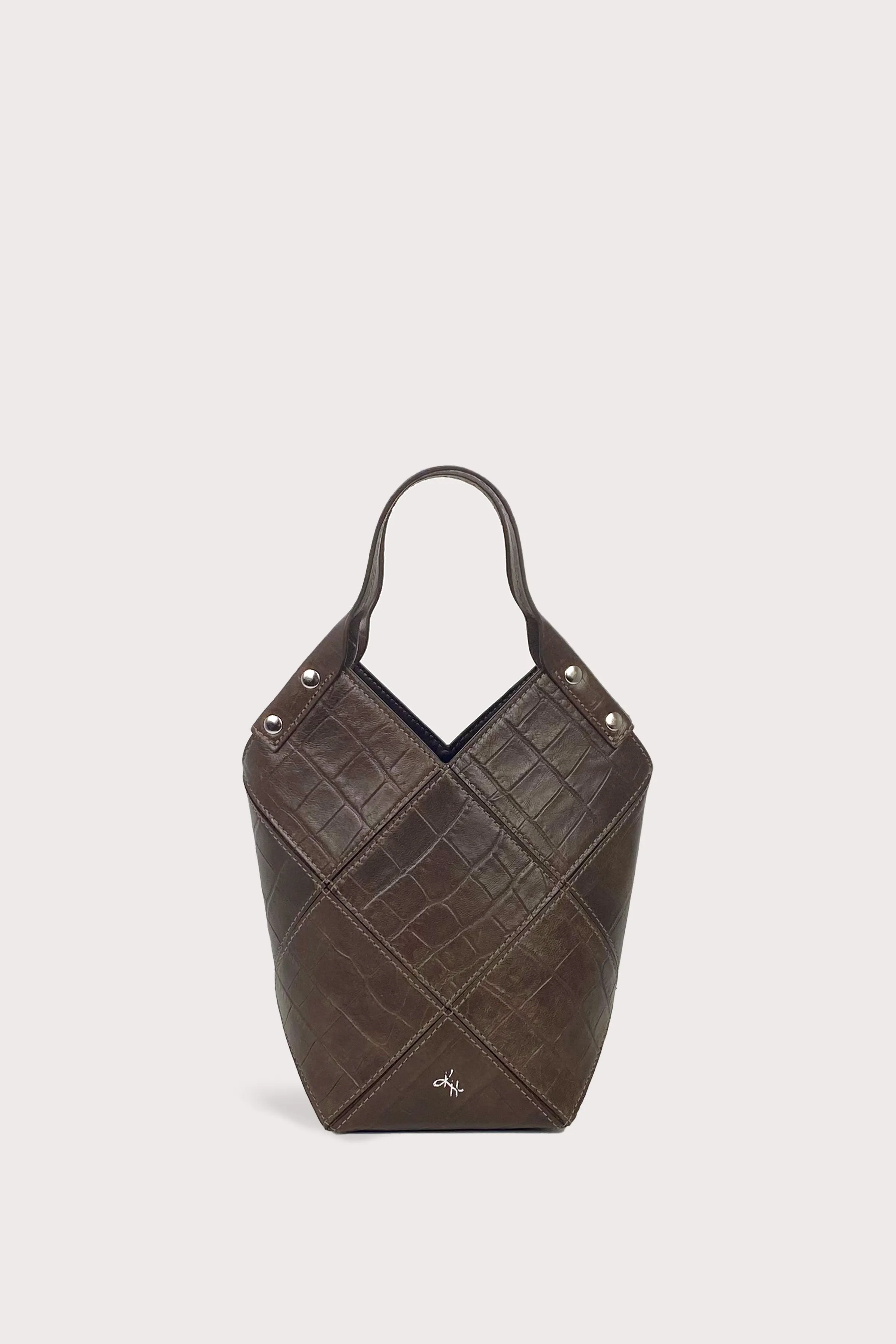 Mini Fiona Tote in Croc-effect Nappa