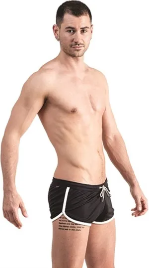 Mister B - Urban Ibiza Shorts - Zwart met Witte Bies - Maat L
