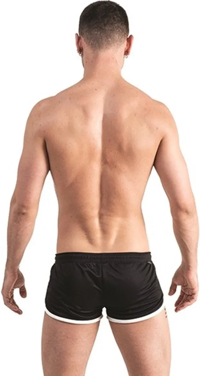 Mister B - Urban Ibiza Shorts - Zwart met Witte Bies - Maat L