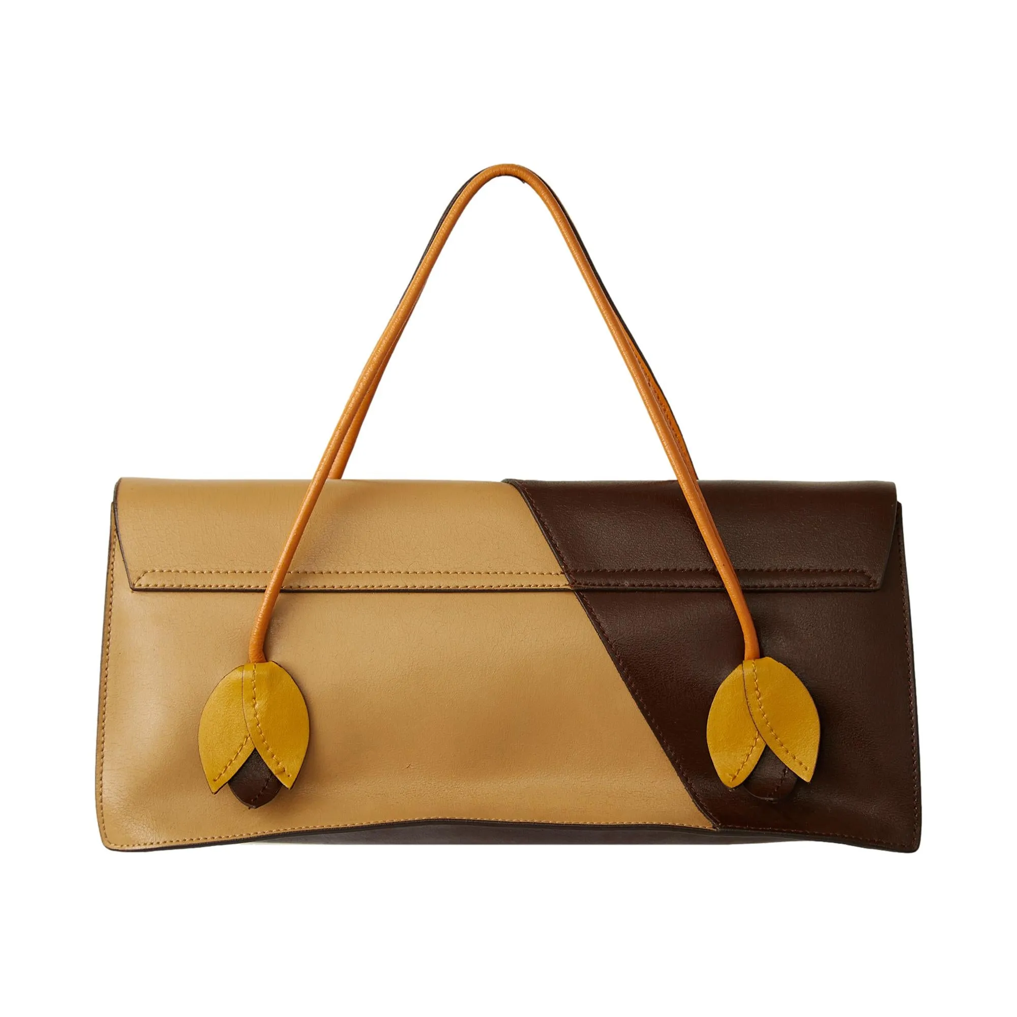 Miu Miu Brown Leather Leaf Shoulder Bag