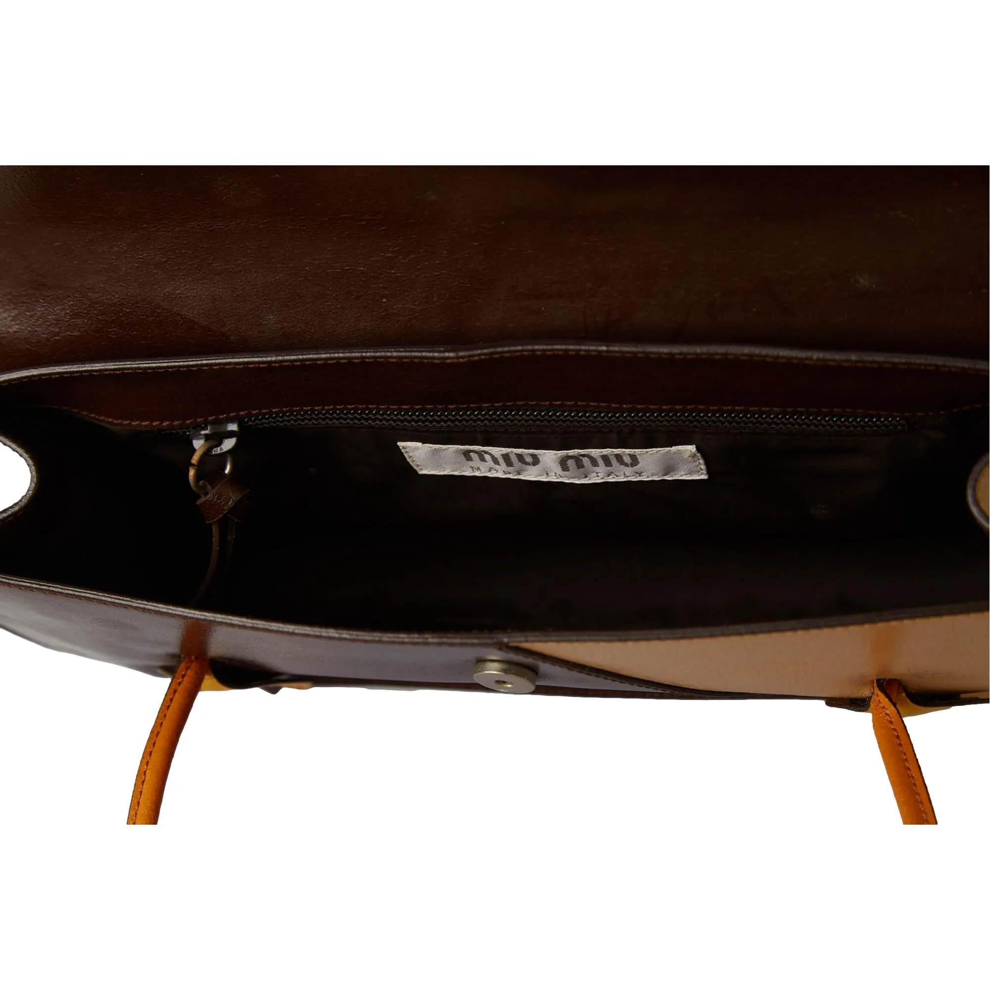 Miu Miu Brown Leather Leaf Shoulder Bag