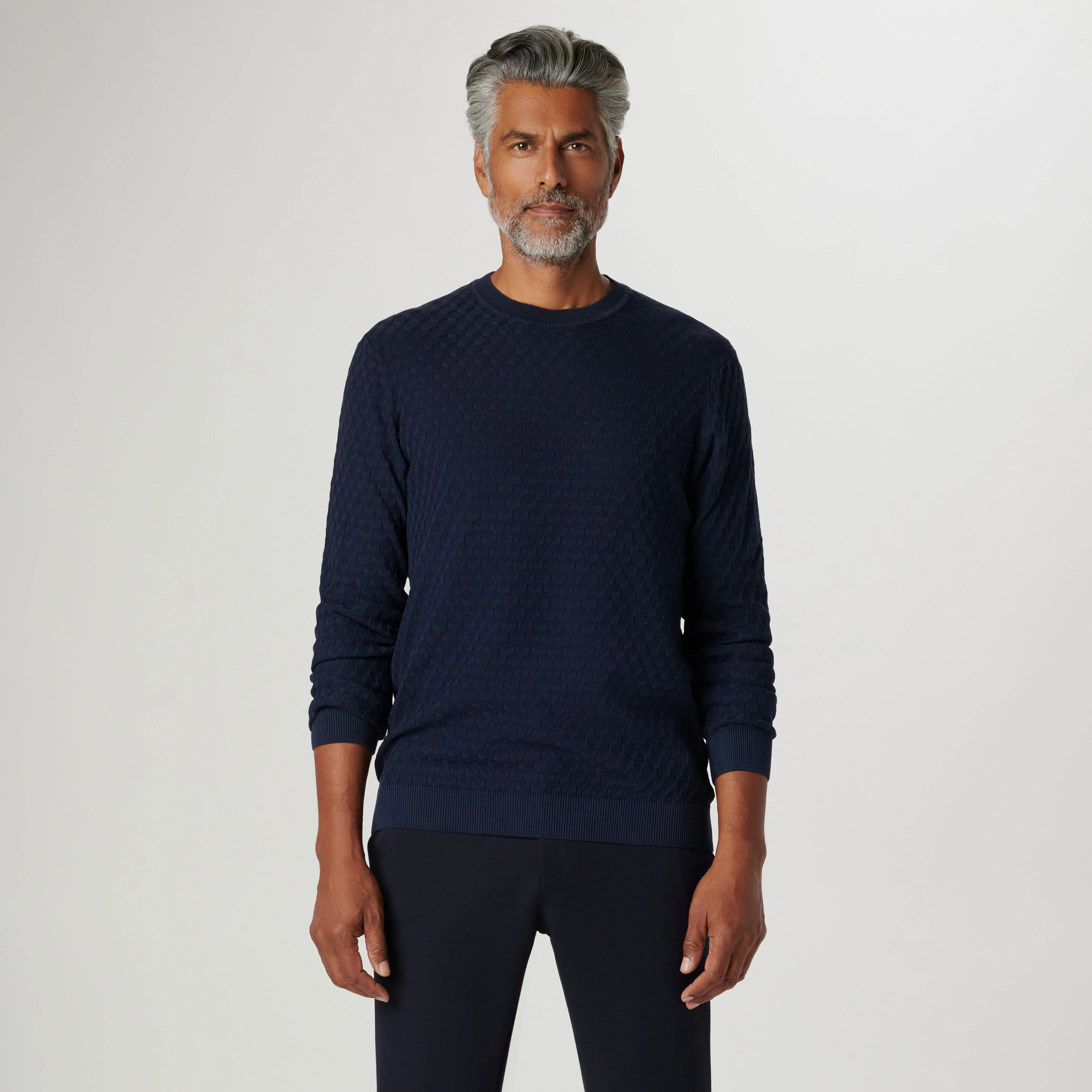 Mixed Stitch Crew Neck Sweater