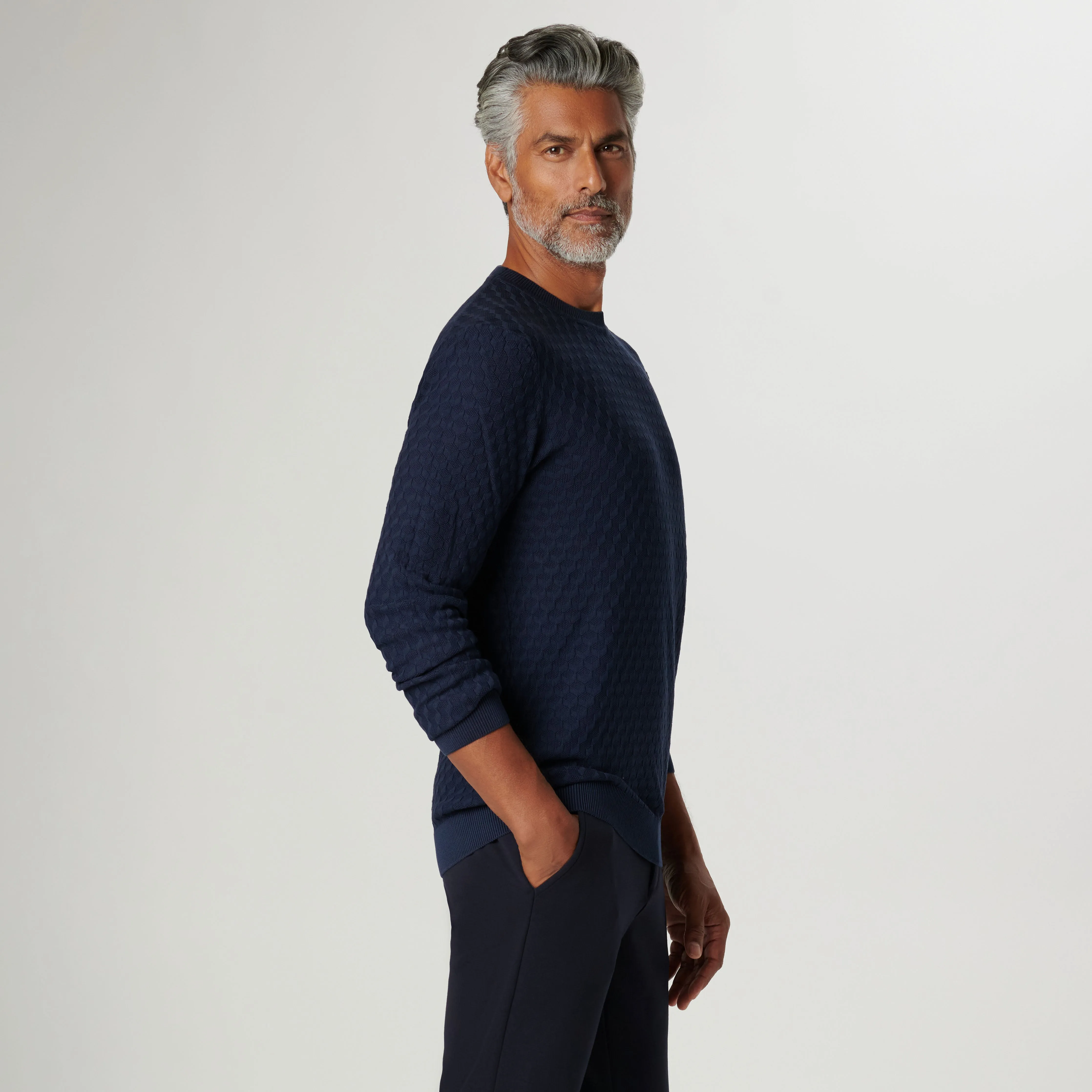 Mixed Stitch Crew Neck Sweater