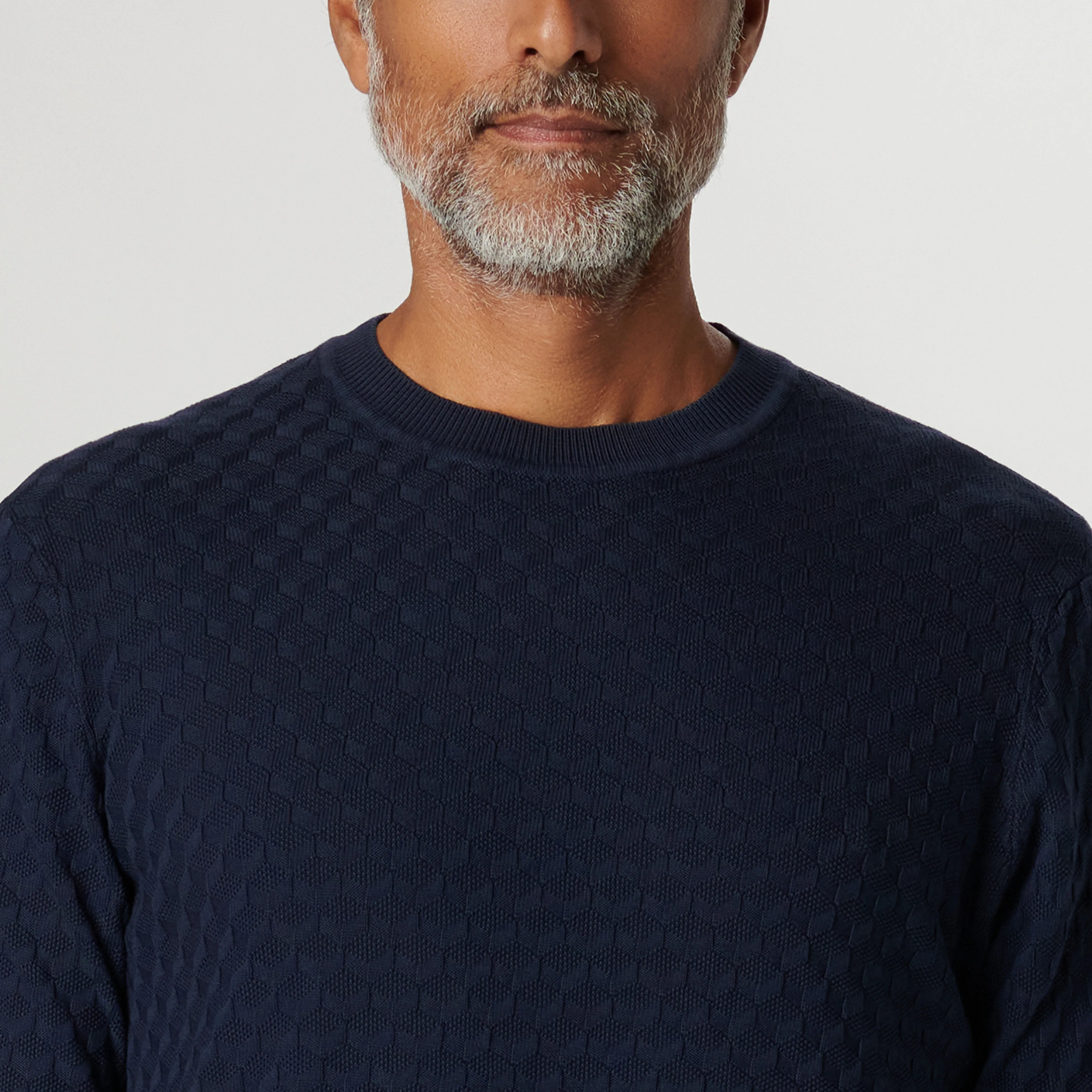 Mixed Stitch Crew Neck Sweater