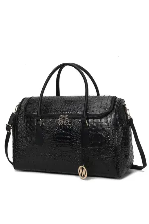 MKF Collection Embossed Vegan Leather Duffle Bag
