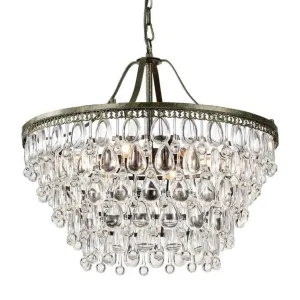 Modern Rustic Tiered Crystal Statement Chandelier