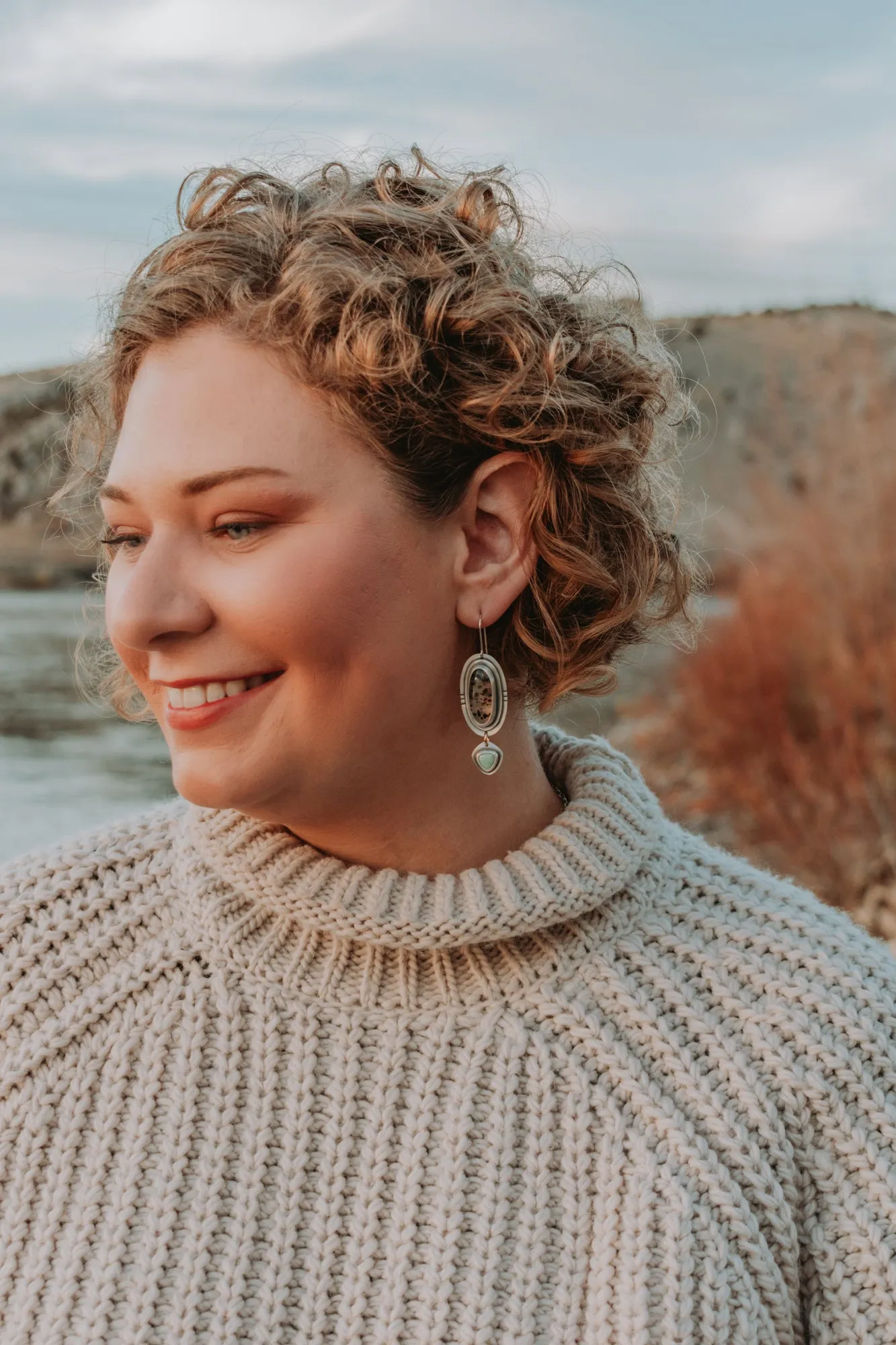 Montana Agate   Variscite Statement Earrings