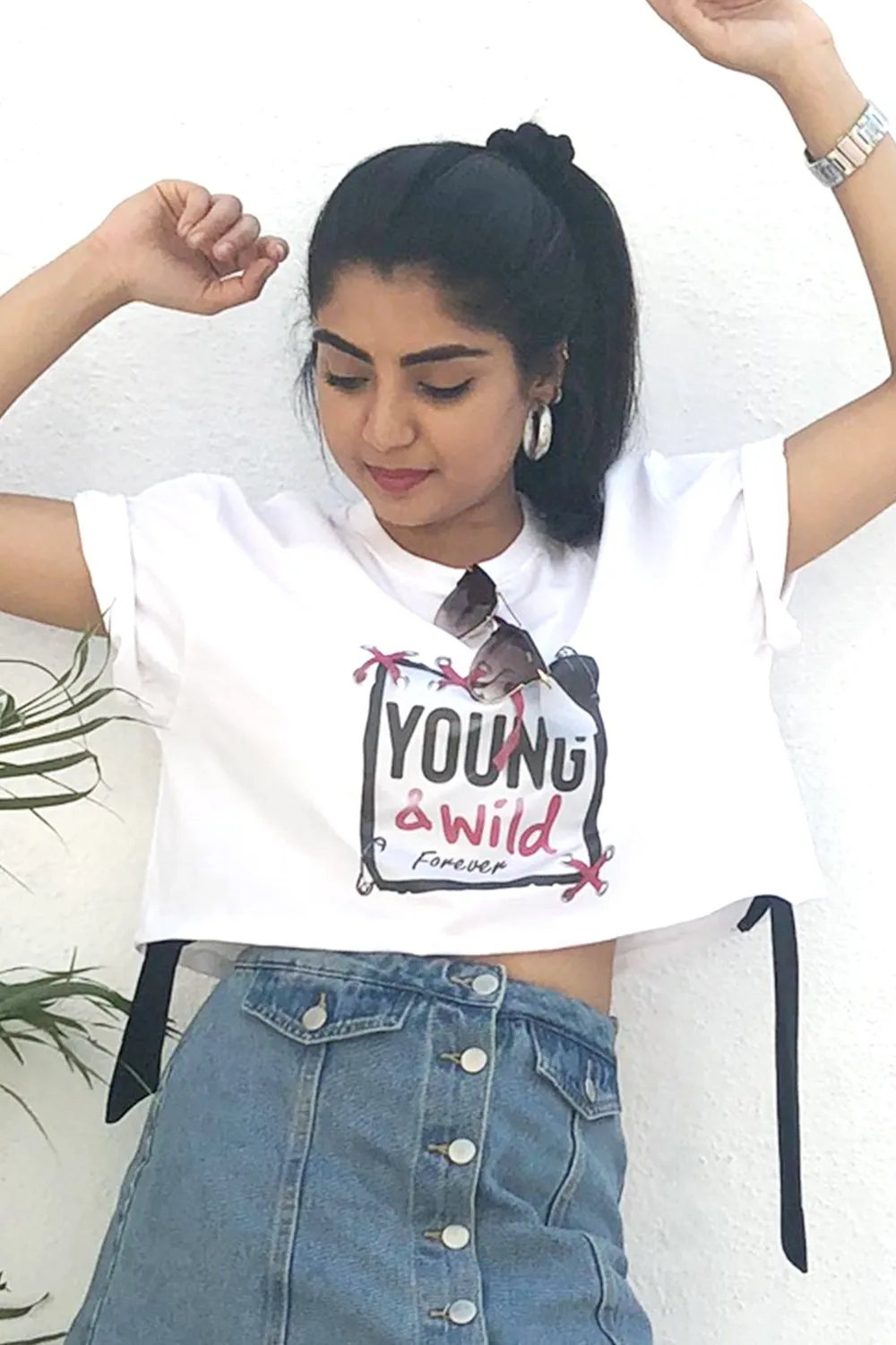 Movip Young And Wild Graphic Printed Tshirt White