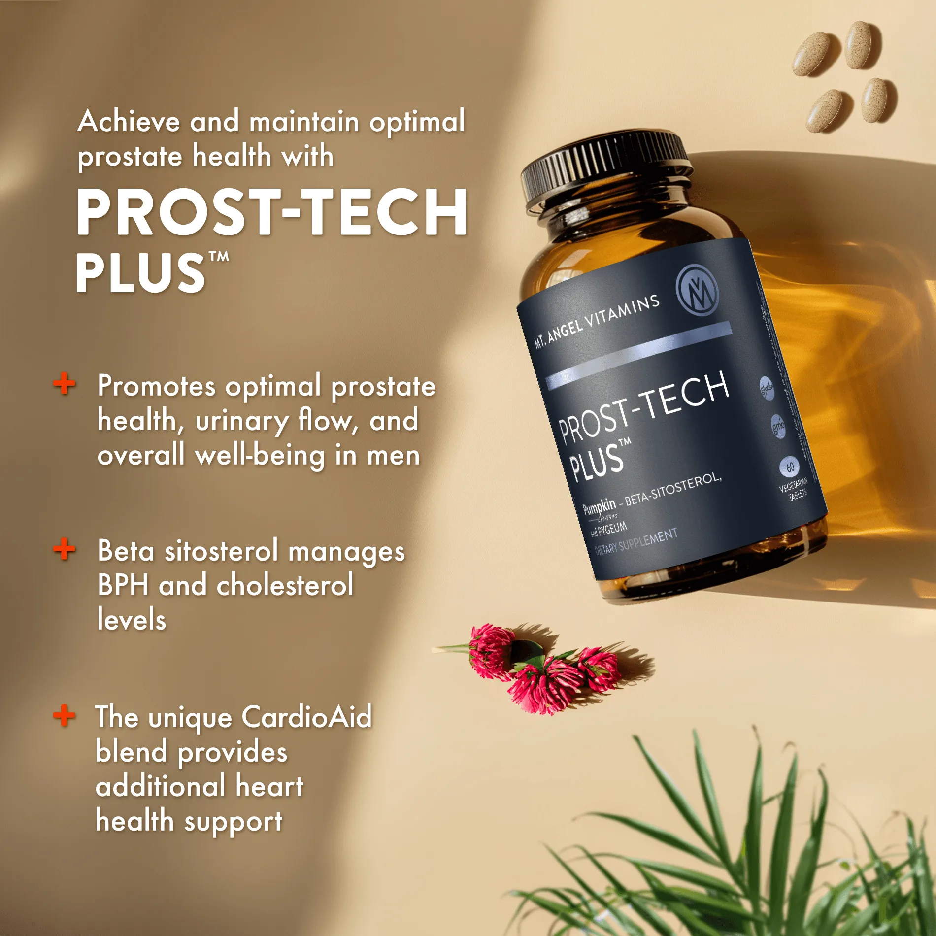 Mt. Angel Vitamins Prost-Tech Plus - Empowering Men for a Healthier Prostate | 60 Tabs
