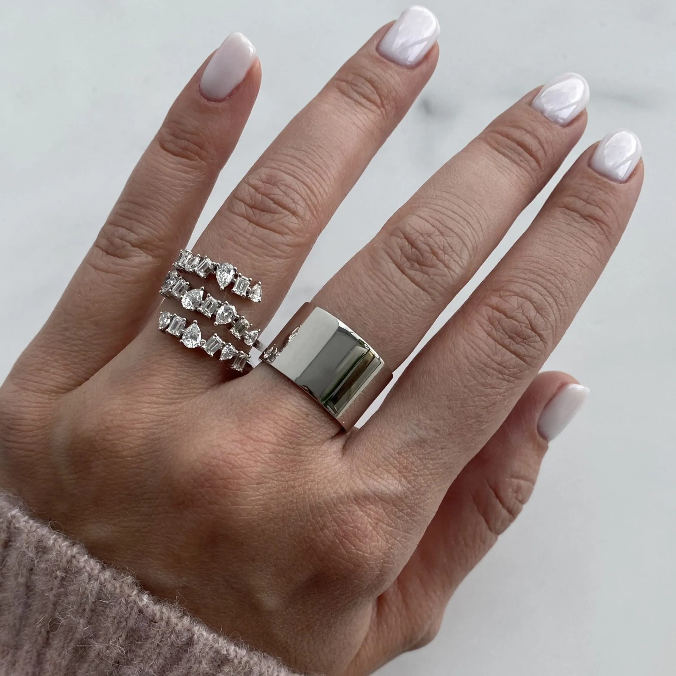 Multi Shape Diamond Wrap Ring