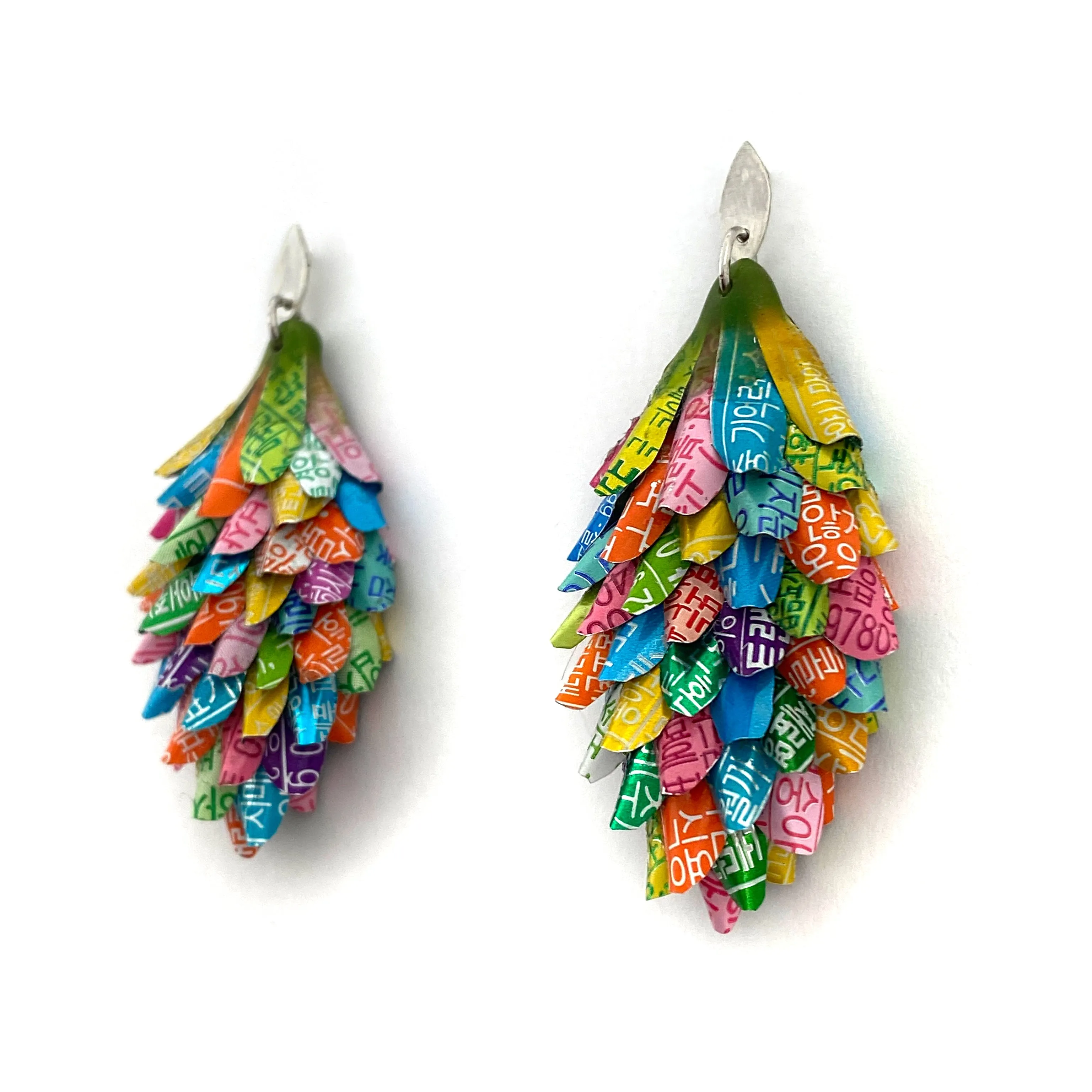 Multicolor Aluminum Long Cluster Earrings