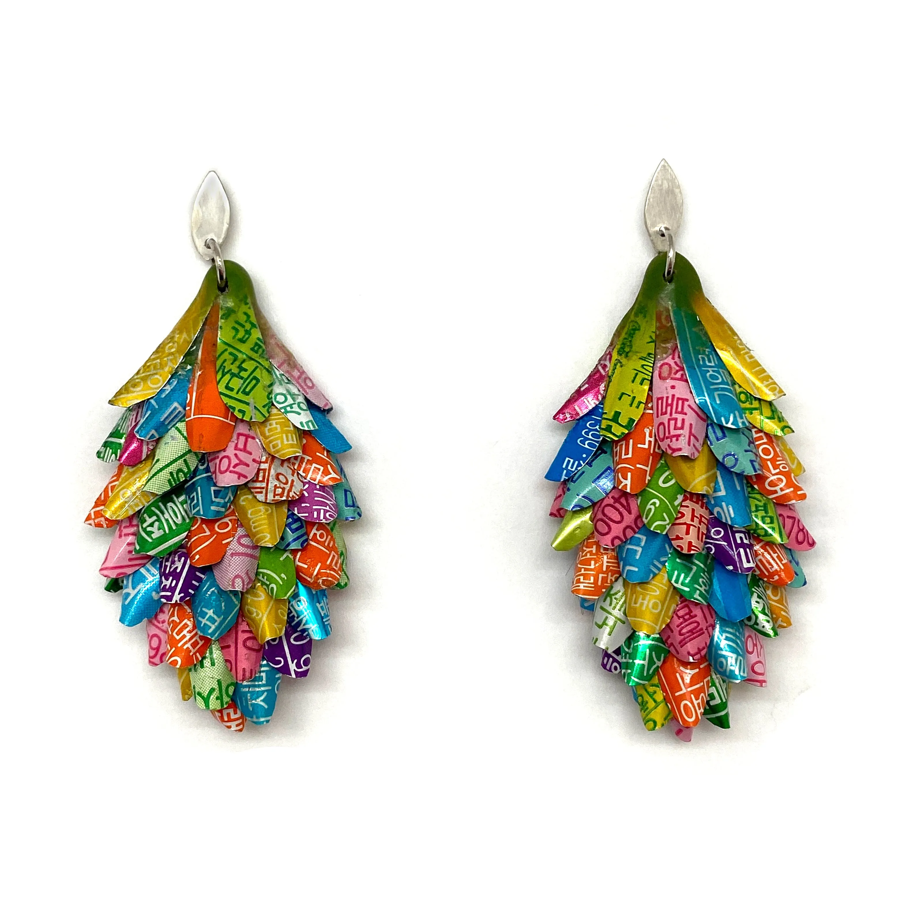 Multicolor Aluminum Long Cluster Earrings