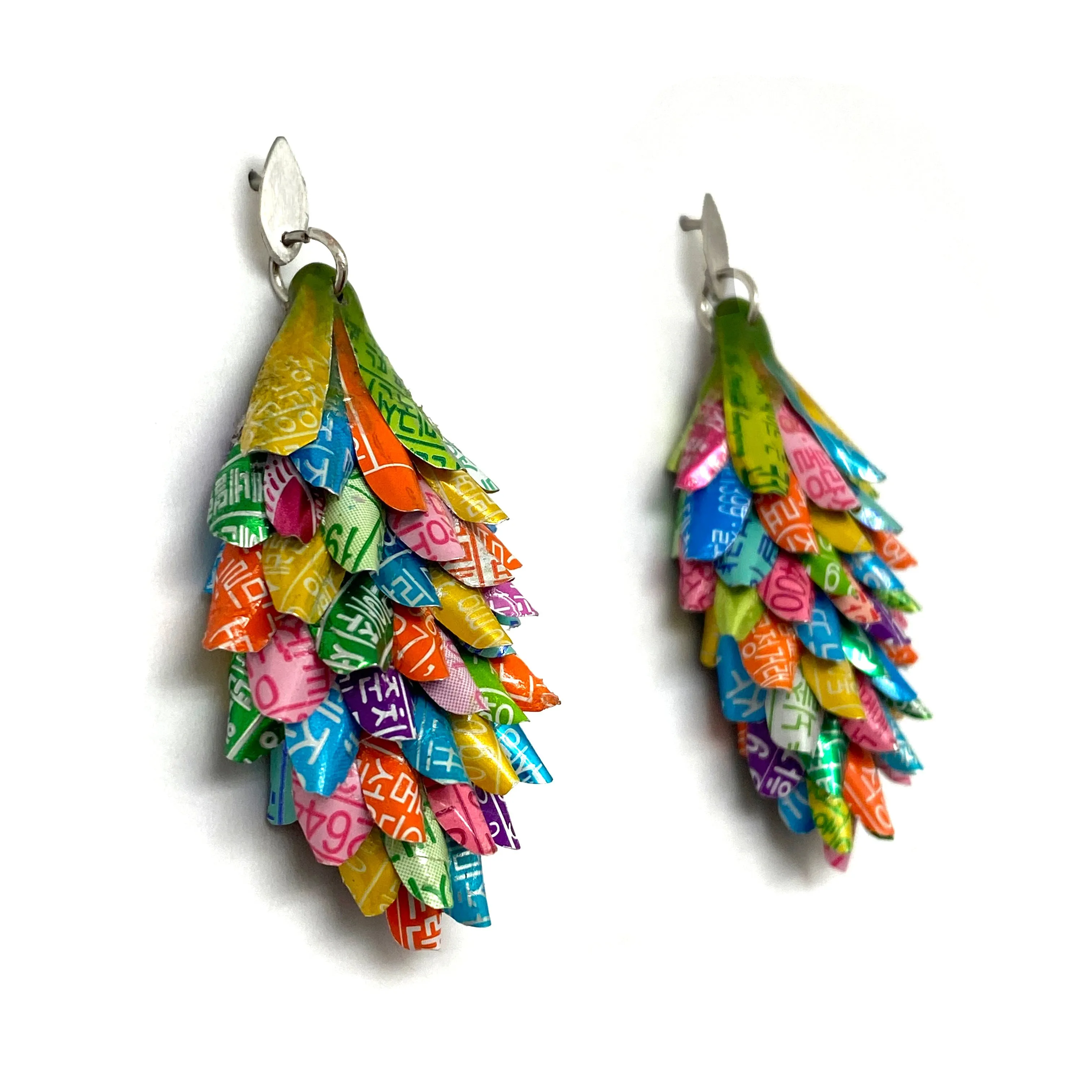 Multicolor Aluminum Long Cluster Earrings