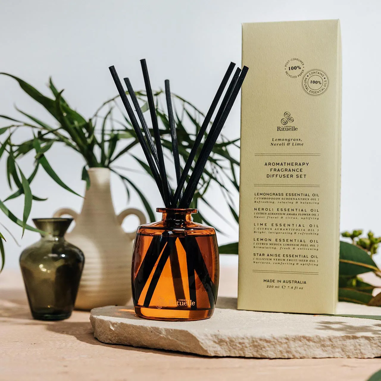 Natural Remedy Lemongrass, Neroli & Lime Aromatherapy Fragrance Diffuser Set