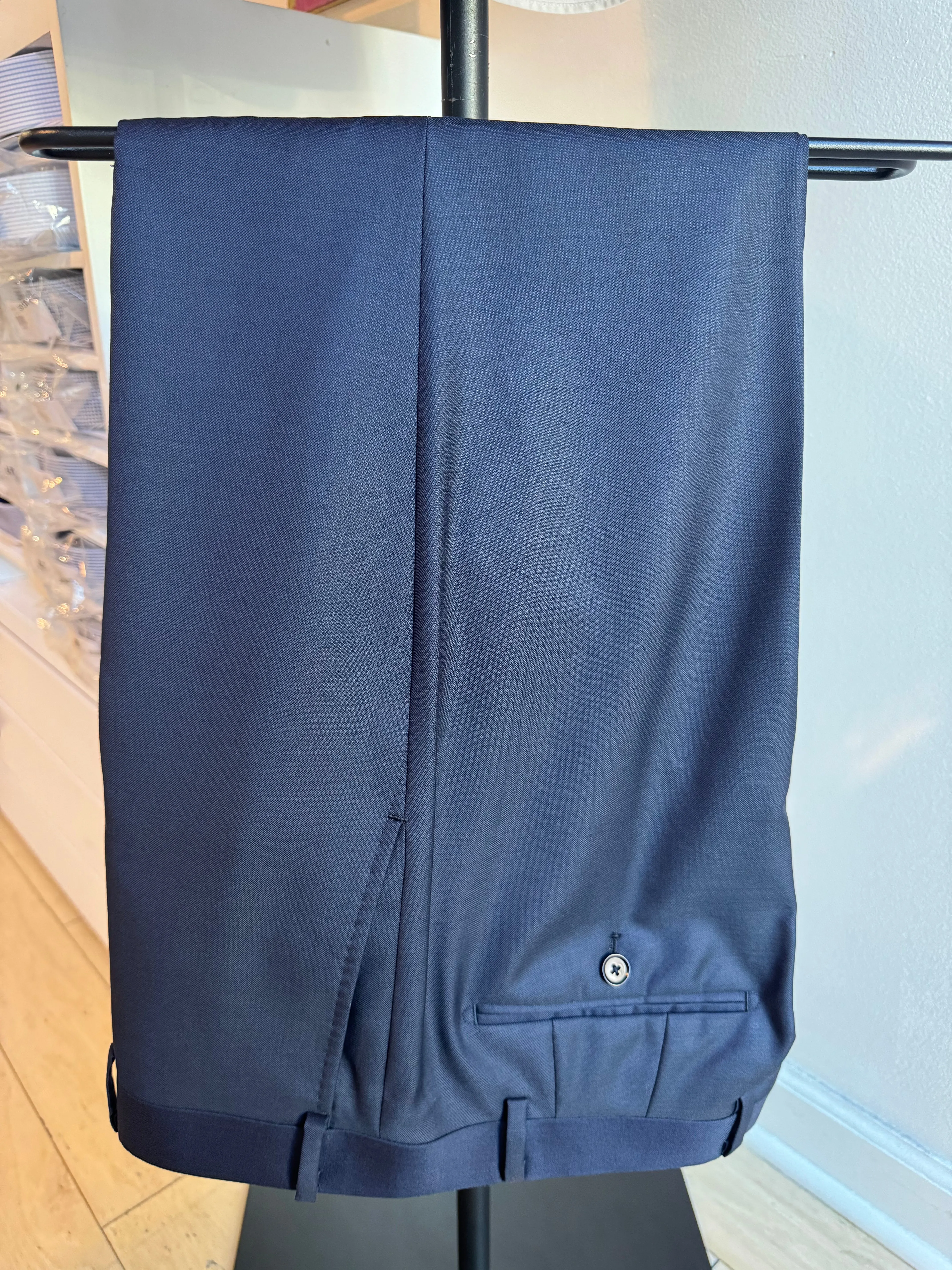 Navy Sharkskin Premium Italian Suit