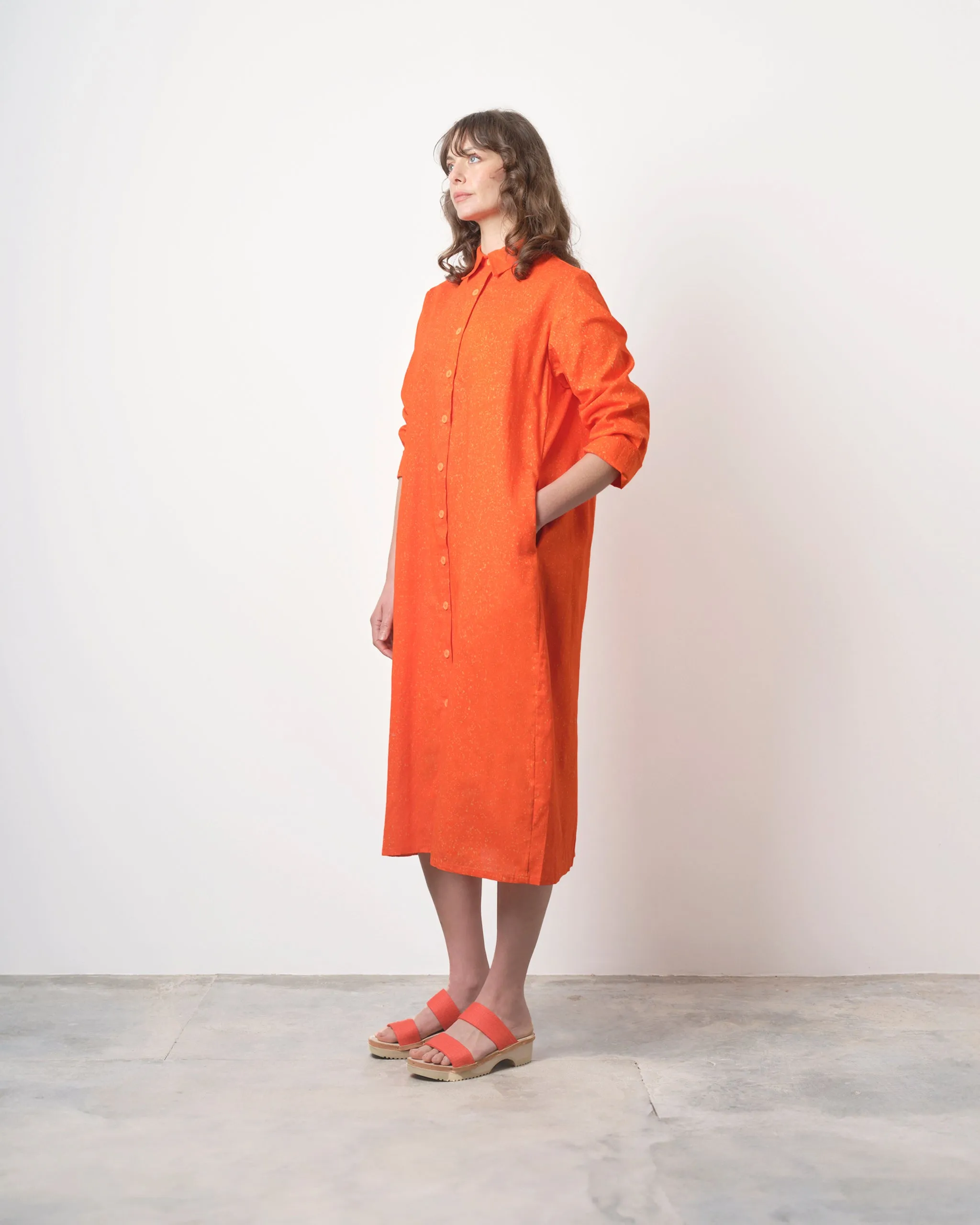 Neema Dress in Orange Speckle