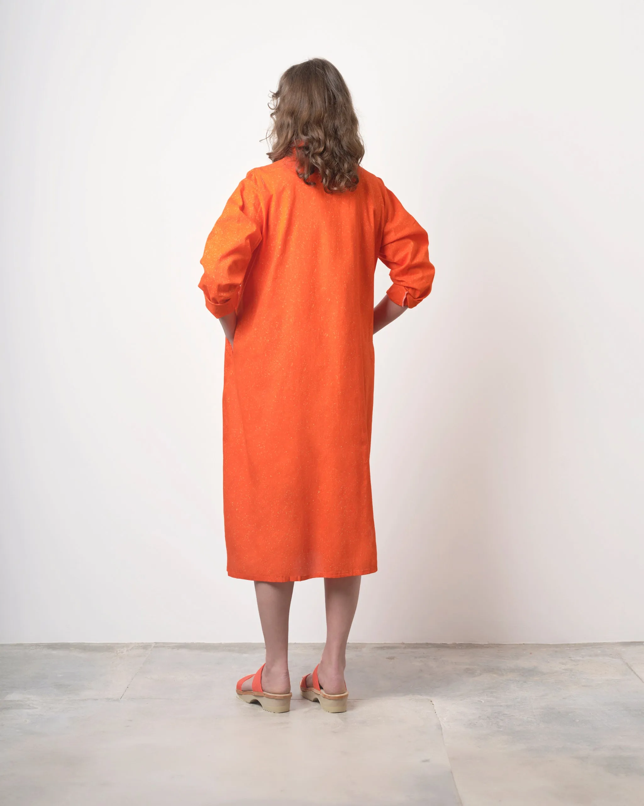 Neema Dress in Orange Speckle