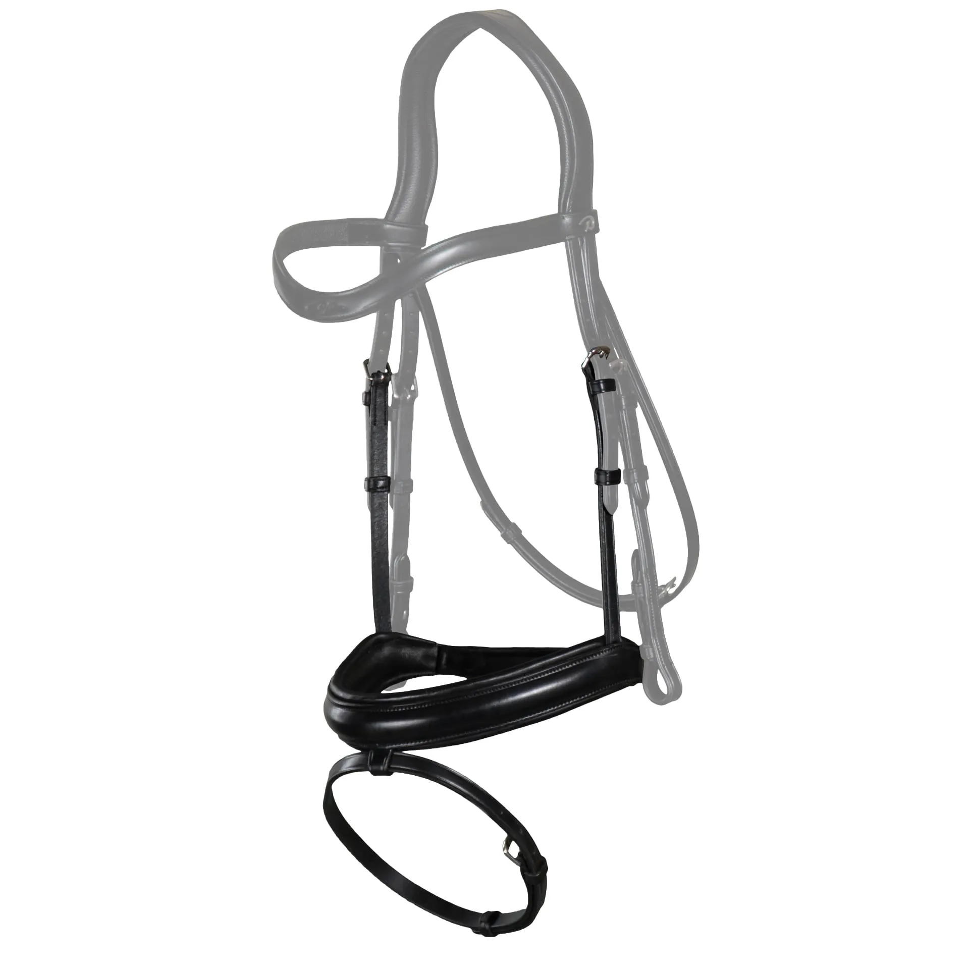 New English Matte Medium Noseband with Flash - Black