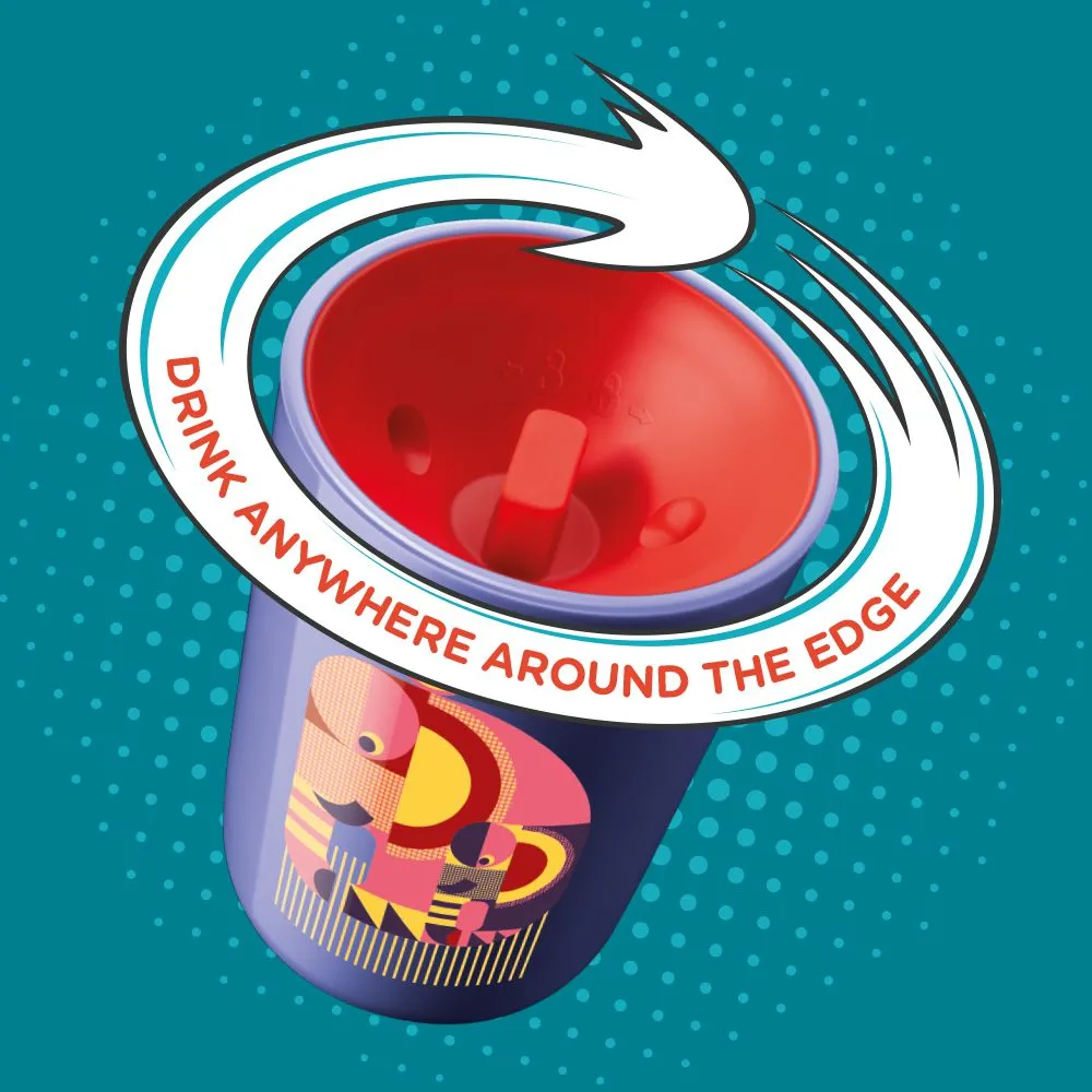 New Tommee Tippee Easiflow 360 Spill-Proof Trainer Cup w/ Travel Lids, includes 2 cups & 2 lids!