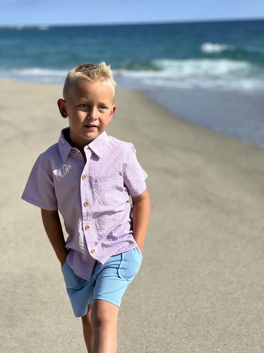 Newport Lilac/Pink Plaid Short Sleeved Woven Shirt