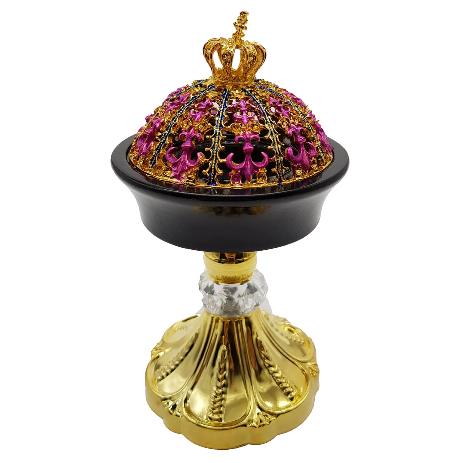 Non Electrical Bakhoor Burner, 50g Fragrance Paste & 10 Coal Coins - Pink