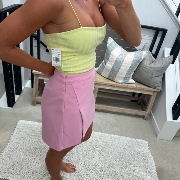 Nordstrom pink Billie side vent miniskirt beach summer party event luxury NWT M