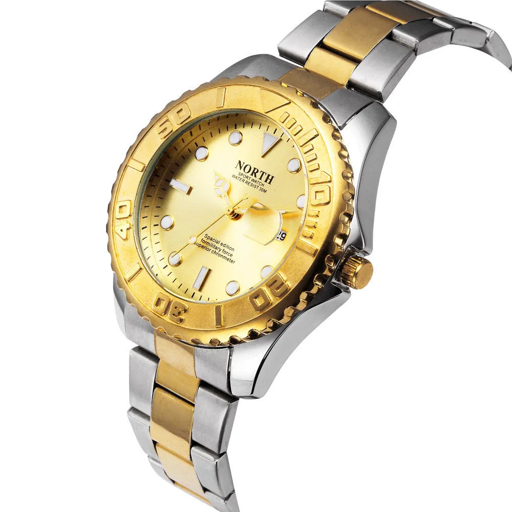 NORTH Mens Professional Watch with Stainless Steel Band