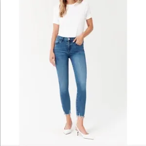 NWT 3x1 Eliza Mid Rise Skinny Crop Frayed Jeans
