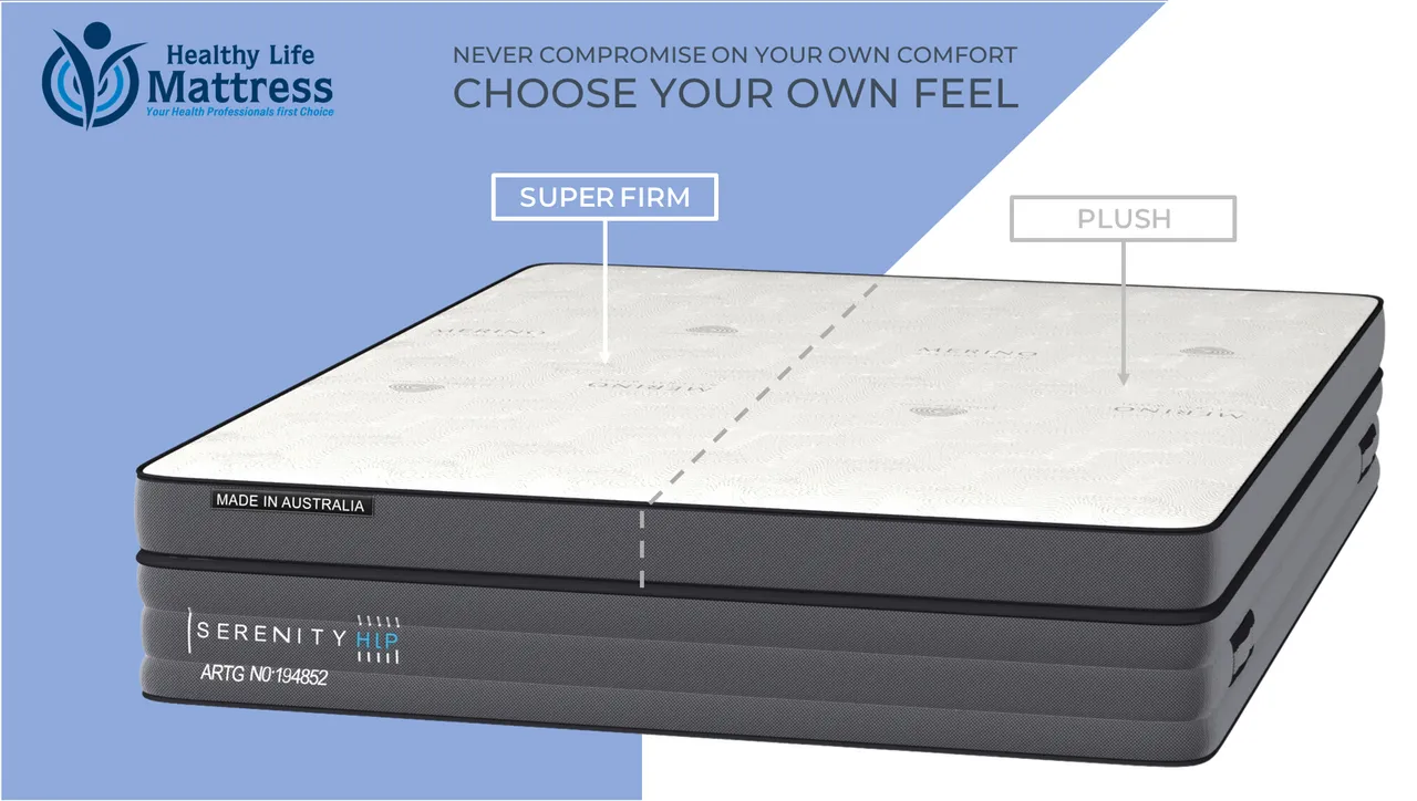 Oasis Sleep Serenity King Split Feel Mattress – One Side Super Firm / Other Side Plush