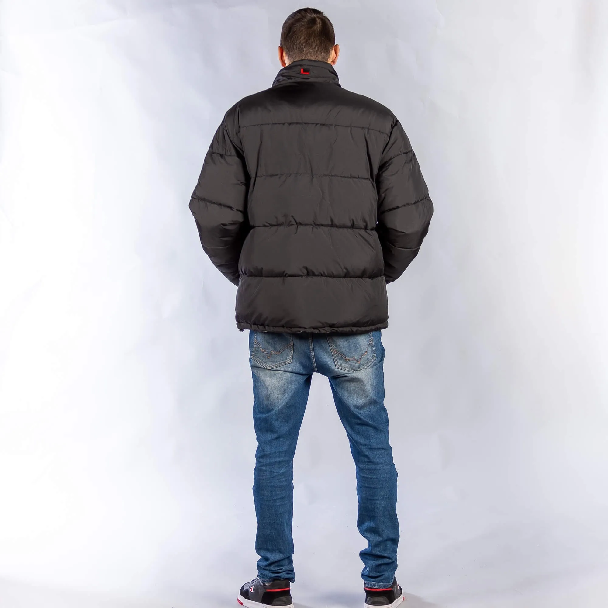 Obojstranná zimná bunda FUBU Corporate Reversible Puffer Jacket strieborná/čierna