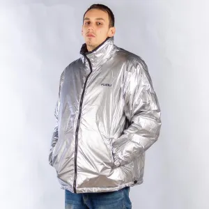 Obojstranná zimná bunda FUBU Corporate Reversible Puffer Jacket strieborná/čierna