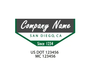 Old School Style Company Name Truck Decal USDOT, 2 Pack