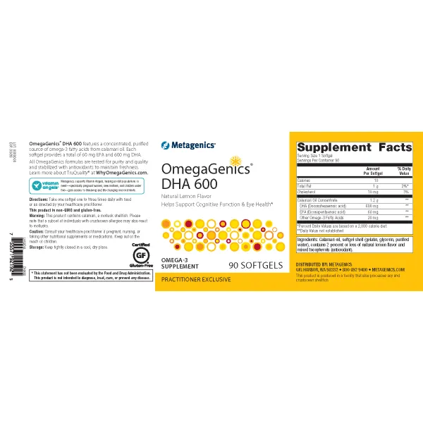OmegaGenics® DHA 600 <br>Helps Support Cognitive Function & Eye Health*