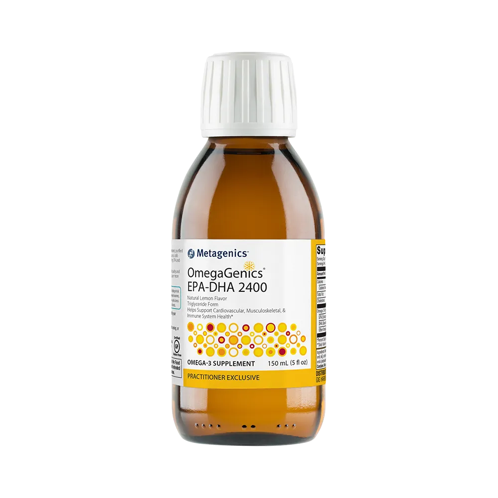 OmegaGenics® EPA-DHA 2400 <br>Natural Lemon Flavor • Triglyceride Form Helps Support Cardiovascular, Musculoskeletal, & Immune System Health*