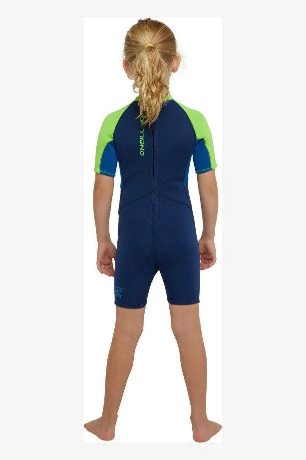 O'NEILL TODDLER REACTOR BACK ZIP SHORT SLEEVE SPRING WETSUIT 2MM - MARINE