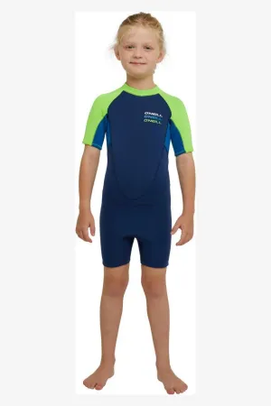 O'NEILL TODDLER REACTOR BACK ZIP SHORT SLEEVE SPRING WETSUIT 2MM - MARINE