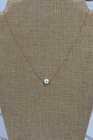 opal evil eye necklace - small pendant