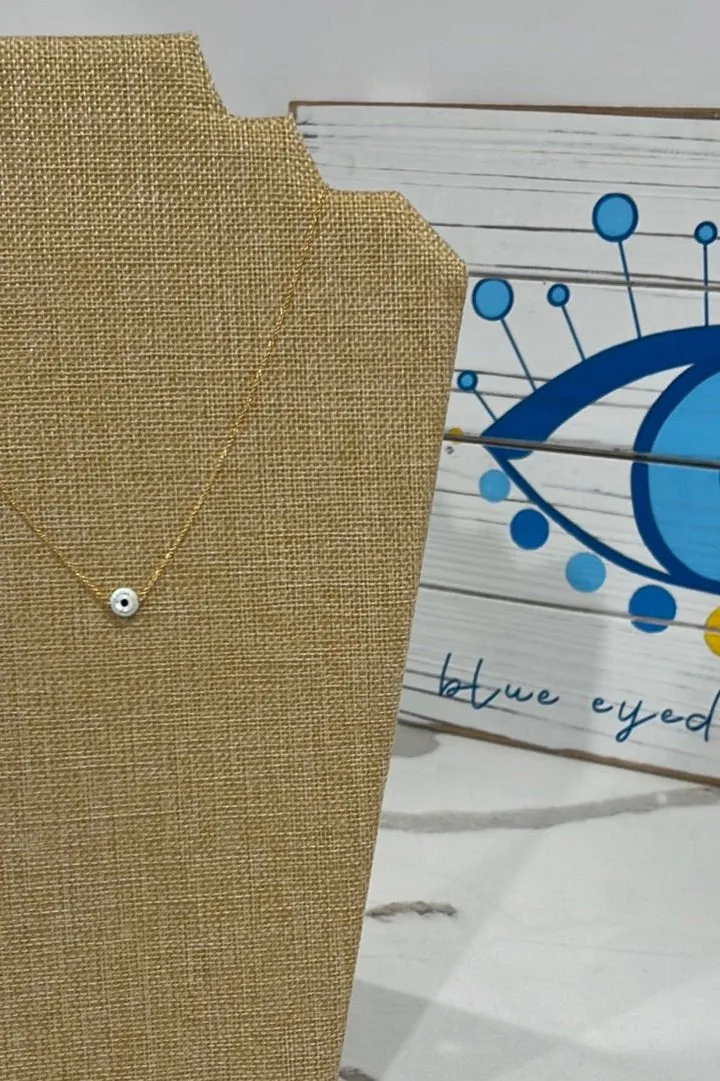 opal evil eye necklace - small pendant
