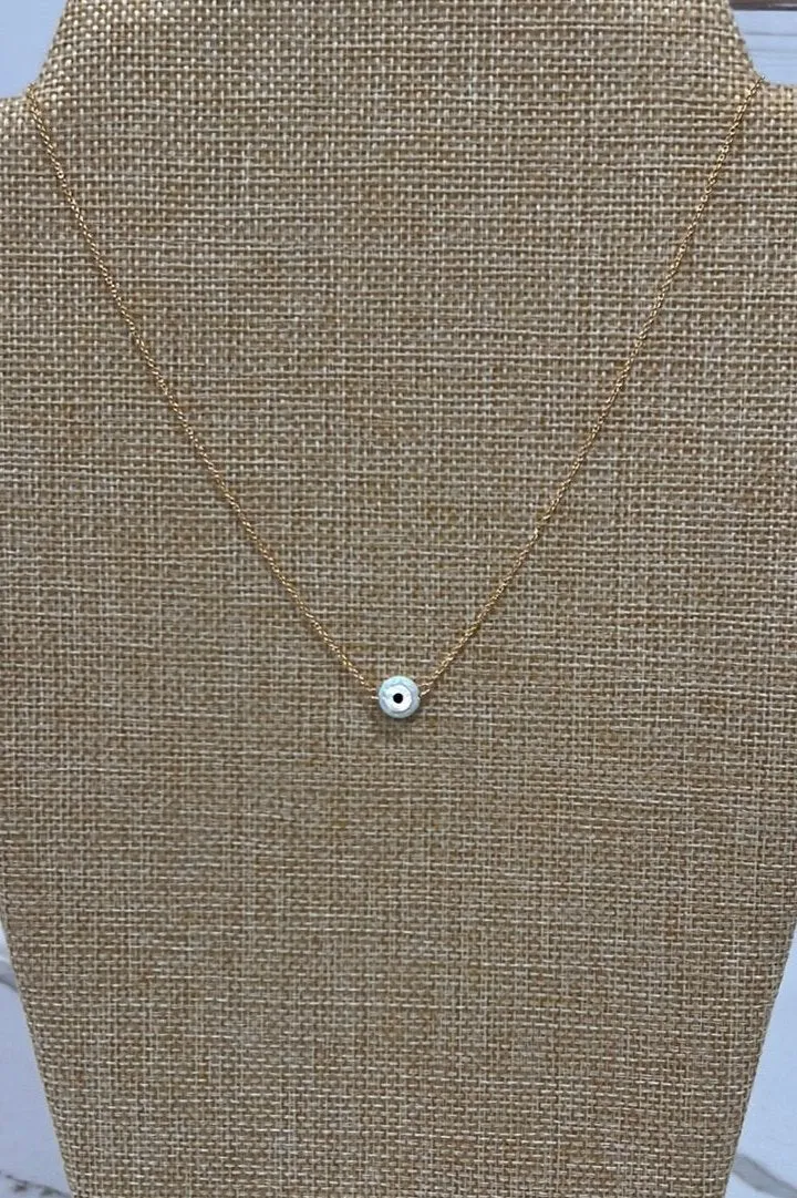 opal evil eye necklace - small pendant