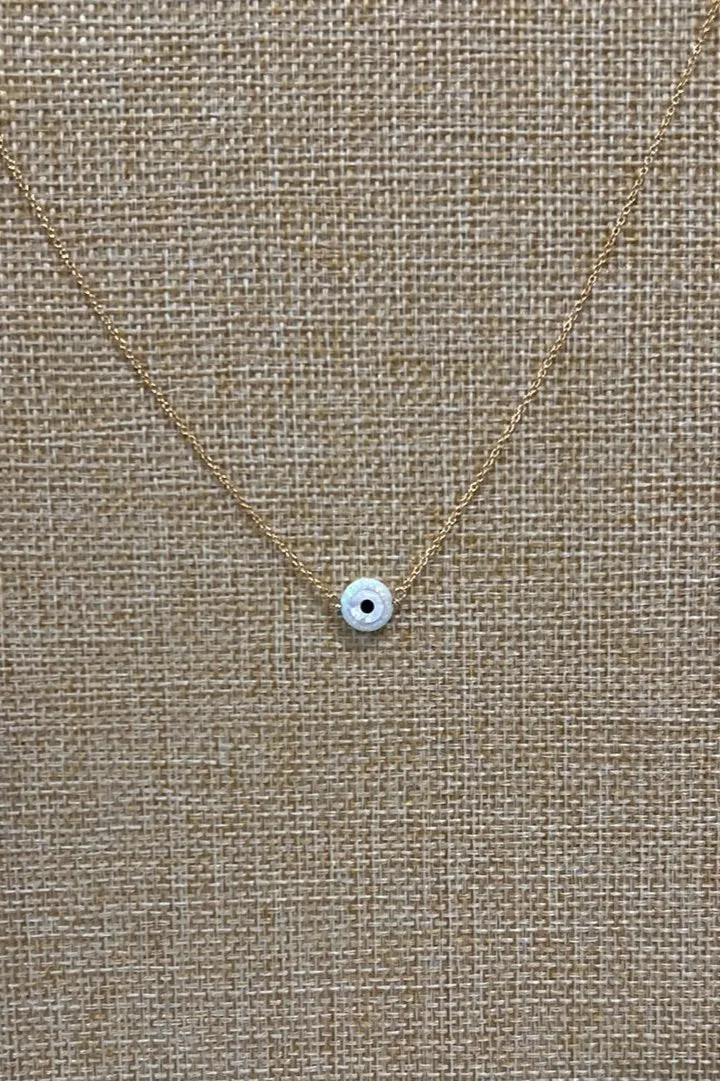 opal evil eye necklace - small pendant
