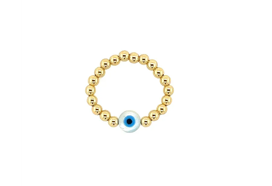 opal evil eye ring