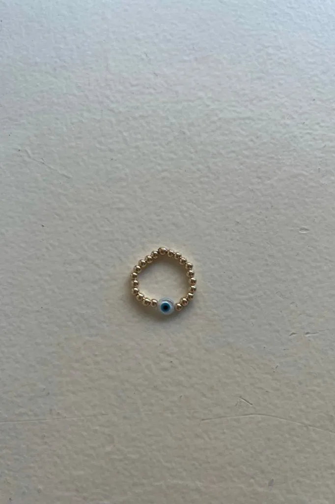 opal evil eye ring