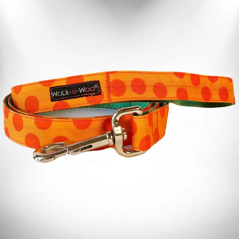 Orange Polka Dot Dog Leash