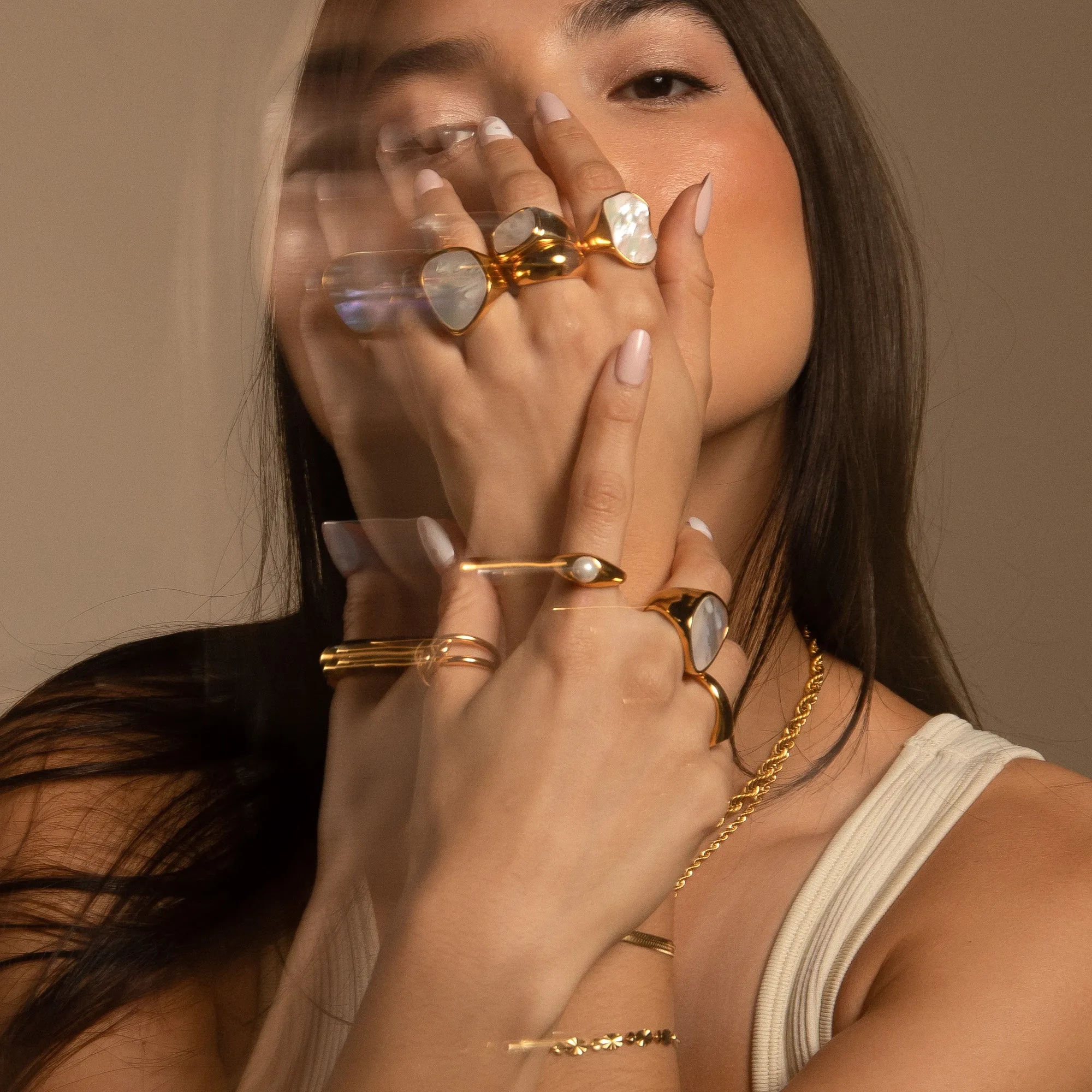 Organic Pearl Signet Ring