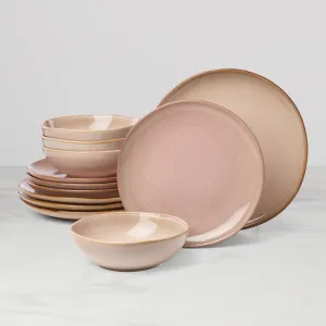Organic Shades 12-Piece Dinnerware Set, Clay