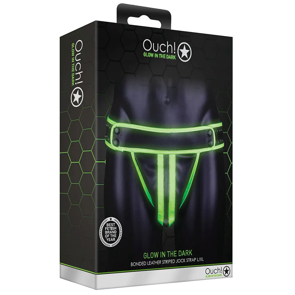 Ouch! Glow In The Dark Striped Jock Strap in L/XL