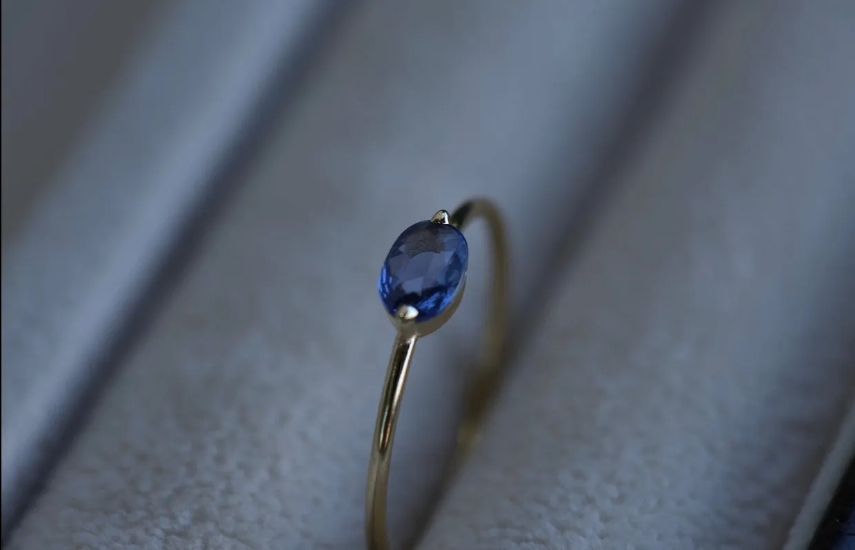 Oval Blue Sapphire Ring