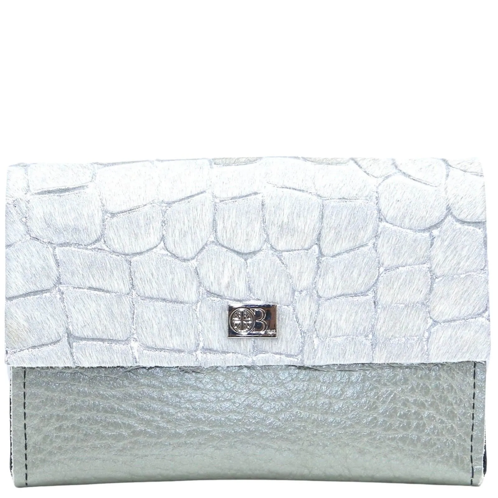 Owen Barry Small Vermont Leather Purse - Silver Pebble Old Mirror