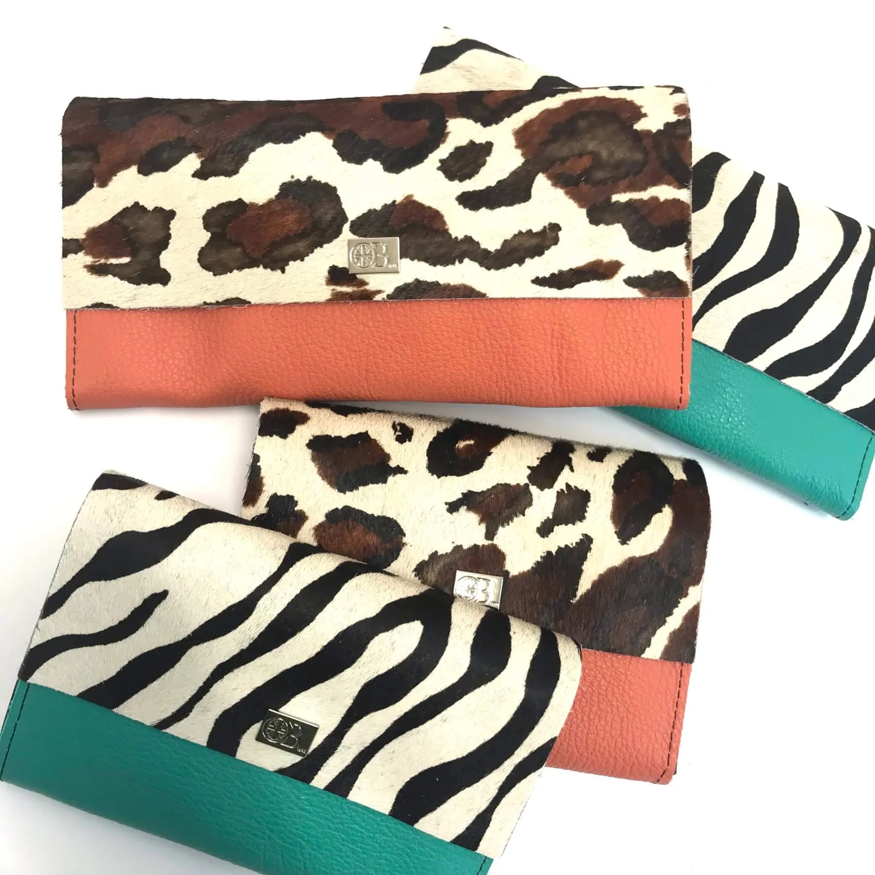 Owen Barry Small Vermont Leather Purse - Snow Leopard Shrimp