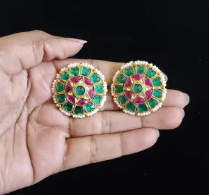 Pachi Kundan Big Studs With Gold Plating B31